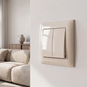 Двоен Ключ с Рамка OSTE JNH007-W BEIGE