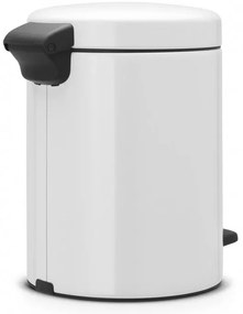 Кош за боклук с педал Brabantia NewIcon 649004, 5 л, Леко затваряне, Противоплъзгаща основа, Бял