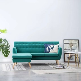 247023 vidaXL Г-образен диван тапицерия от плат 171,5x138x81,5 см зелен