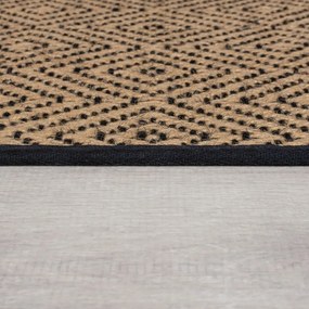 Черно-естествен ютен килим 120x170 cm Diamond – Flair Rugs