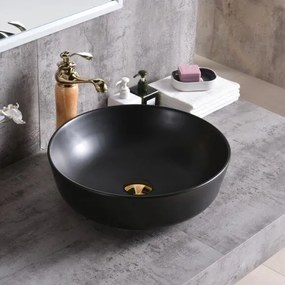 Мивка за баня ICB 875MB, монтаж върху мебел, порцелан, черен мат, 41.5x41.5x13.5см