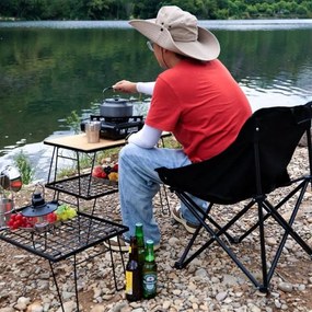 Сгъваем туристически стол с практичен калъф за носене Кремообразно