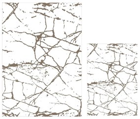 Бели/кафяви килими за баня в комплект 2 бр. 60x100 cm Cracks – Mila Home
