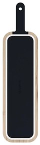 Дъска за рязане с вграден нож Trebonn Artu Salami 1122100, 43x11 см, Острие 18 см, Бамбук, Японска стомана, Черен