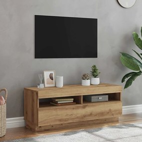 856356 vidaXL ТВ шкаф с LED светлини Артизийски дъб 100x35x40 cm