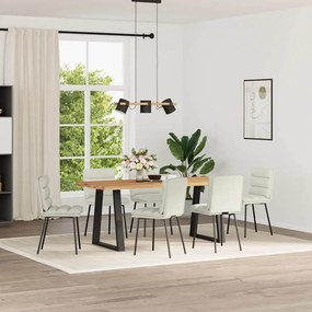 3315661 vidaXL Трапезни столове, 6 бр, кремави, кадифе