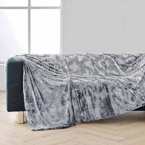 Сиво одеяло от изкуствена кожа 180x220 cm Antartic – douceur d'intérieur
