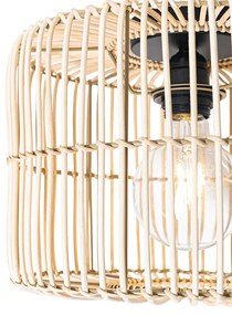 Ориенталска таванна лампа черна с ратан - Maud