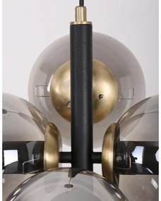 Черно-сива висяща лампа със стъклен абажур ø 15 cm Forte - Squid Lighting