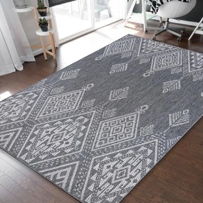 Дизайнерски сив килим със сложна шарка Ширина: 120 см | Дължина: 170 см
