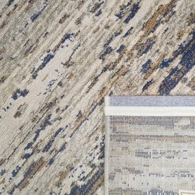 Модерен килим в бежово-кафяво със сини детайли Ширина: 200 см | Дължина: 290 см