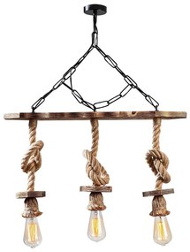 Полилей на верига EREBOS 3xE27/40W/230V, кафяв