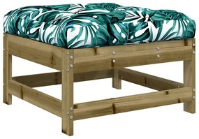 825561 vidaXL Градинска табуретка с възглавница, импрегнирано борово дърво