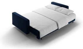 Тъмносин кадифен разтегателен диван с място за съхранение 222 cm Bali – Cosmopolitan Design