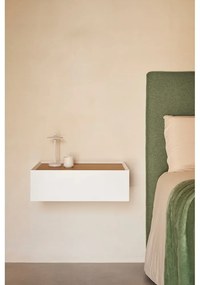 Бяло висящо нощно шкафче с дъбов плот Arista – Teulat