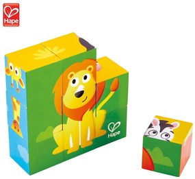 Hape - Дървени кубчета Джунгла H1619