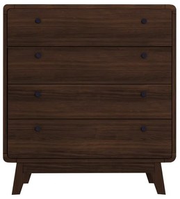 Тъмнокафяв висок скрин от декор от орех 80x88 cm Caitlin – Støraa