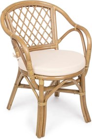 Градински стол от масивно дърво/ратанов в естествен цвят Athina – Bizzotto