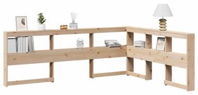 859265 vidaXL Табла за книги с L-образна, 140 см, масивно дърво бор