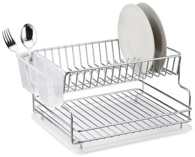 Сушилник за съдове на 2 нива TEKNO TEL TR KB 005, 42 x 30 x 21 см, Сребрист