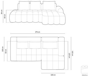 Зелен сгъваем/с място за съхранение ъглов диван (десен ъгъл) Linz – Cosmopolitan Design
