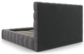 Сиво тапицирано двойно легло с място за съхранение и решетка 200x200 cm Bali - Cosmopolitan Design