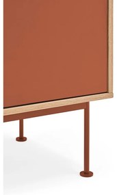 Керемиденочервен скрин с дъбов фурнир , ширина 180 см Yoko - Teulat