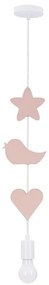 Детски полилей на кабел TRIO 1xE27/20W/230V розов/бял