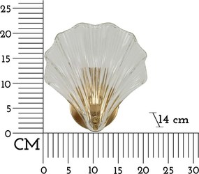 Стъклена стенна лампа в златист цвят Da Muro Shell – Mauro Ferretti