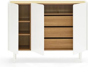 Бял нисък скрин от декор от дъб 110x85 cm Arista – Teulat