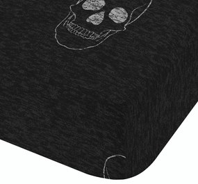 Тъмносив еластичен двоен детски чаршаф 135x190 cm Skulls – Catherine Lansfield