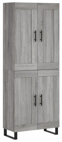 3199711 vidaXL Висок шкаф, сив сонома, 69,5x34x180 см, инженерно дърво