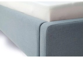 Сиво-синьо двойно легло 140x200 cm тапицирано с място за съхранение с включена подматрачна рамка Mattis – Meise Möbel