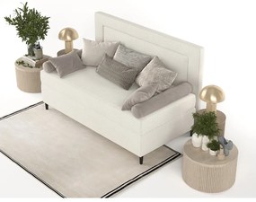 Бежово тапицирано единично легло 90x200 cm Alba – Maison de Rêve