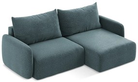 Тюркоазен разтегателен ъглов диван с място за съхранение (десен ъгъл) Kalena – Makamii