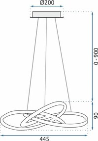 Пендел Ring LED + дистанционно управление APP389-CP Chrom