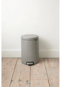 Кош за боклук с педал Brabantia NewIcon 1001091, 20 л, Плавно затваряне, Противоплъзгаща основа, Минерално покритие, Сив