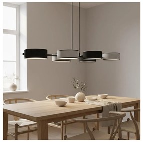 Полилей на кабел DRUMZ 6xE14/10W/230V черен/сив