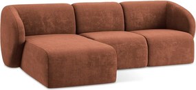 Теракотен шенилов ъглов диван (ляв ъгъл) Lani – Makamii