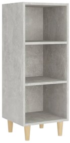 812379 vidaXL Сайдборд, бетонно сив, 34,5x32,5x90 см, инженерно дърво