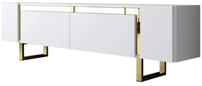 ТВ шкаф Yildiz, цвят Бял Златен