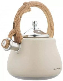 Свирещ чайник Klausberg KB 7919, 2.8 л, Топлоизолирана дръжка, Индукция, Бежов