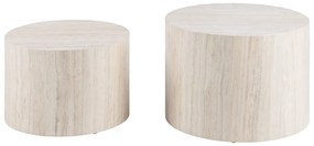 Бежови кръгли масички за кафе в комплект от 2 бр. от камък ø 58 cm Dice – Actona