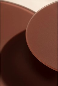 Кафяви кръгли масички за кафе в комплект 2 бр. със стъклен плот ø 80 cm Vida – MOME