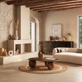 Тъмнокафяв скрин от масивно манго 160x75x40 cm Kalai – MOME