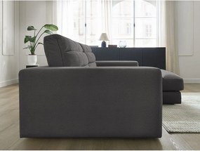 Антрацитен кадифен ъглов диван (десен ъгъл) Sierra – Bobochic Paris