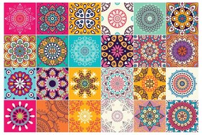 Комплект от 24 декоративни стикера за стена Clarissa, 10 x 10 cm - Ambiance