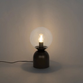 Хотелска шик настолна лампа тъмно бронз с прозрачно стъкло - Pallon Trend