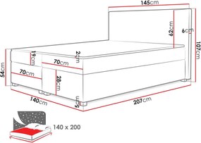 Тапицирано легло SiBlue-Tirkouaz-140 x 200