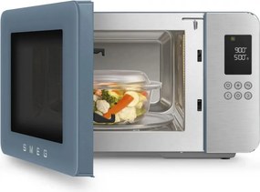 Микровълнова фурна с грил 4в1 SMEG Collezione MOC01SBMEU, 1900W, 29 л, 18 програми, Плавно затваряне, Звуков сигнал, LCD, Син